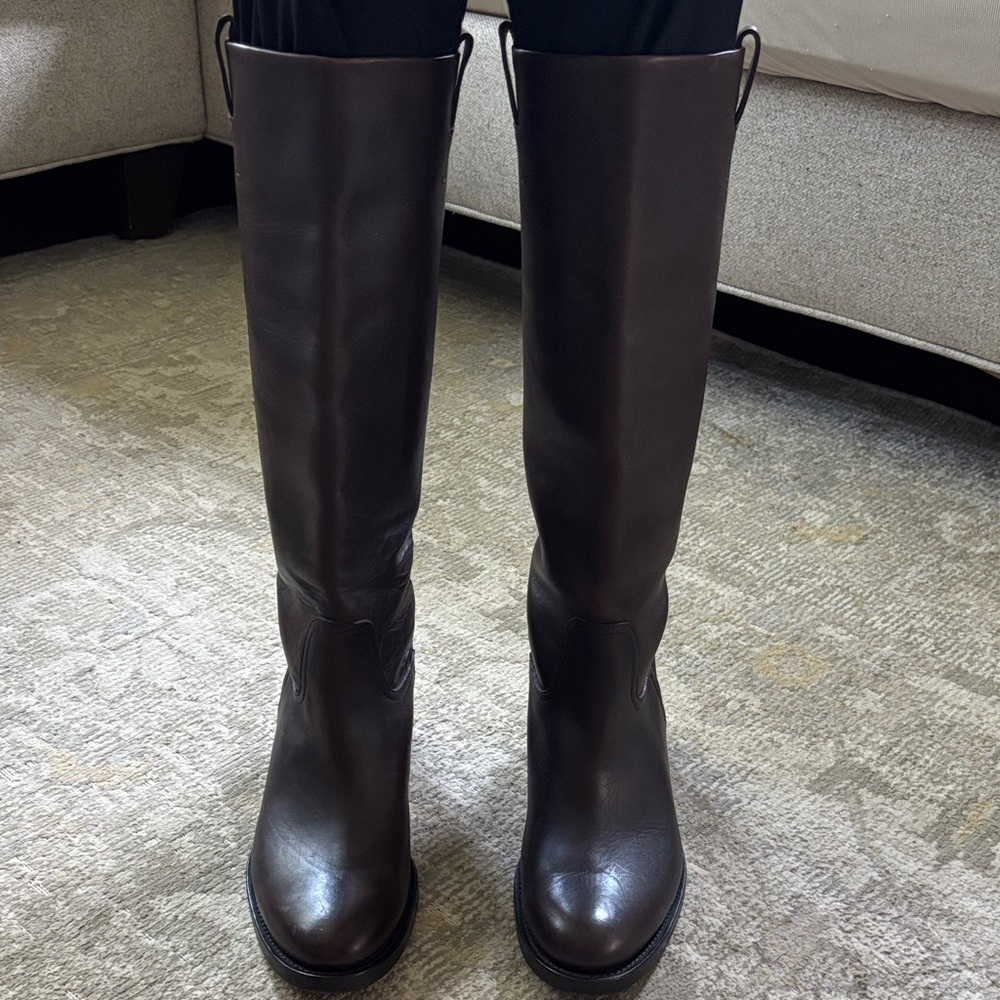 Ralph Lauren Collection Dark Brown Leather Boots